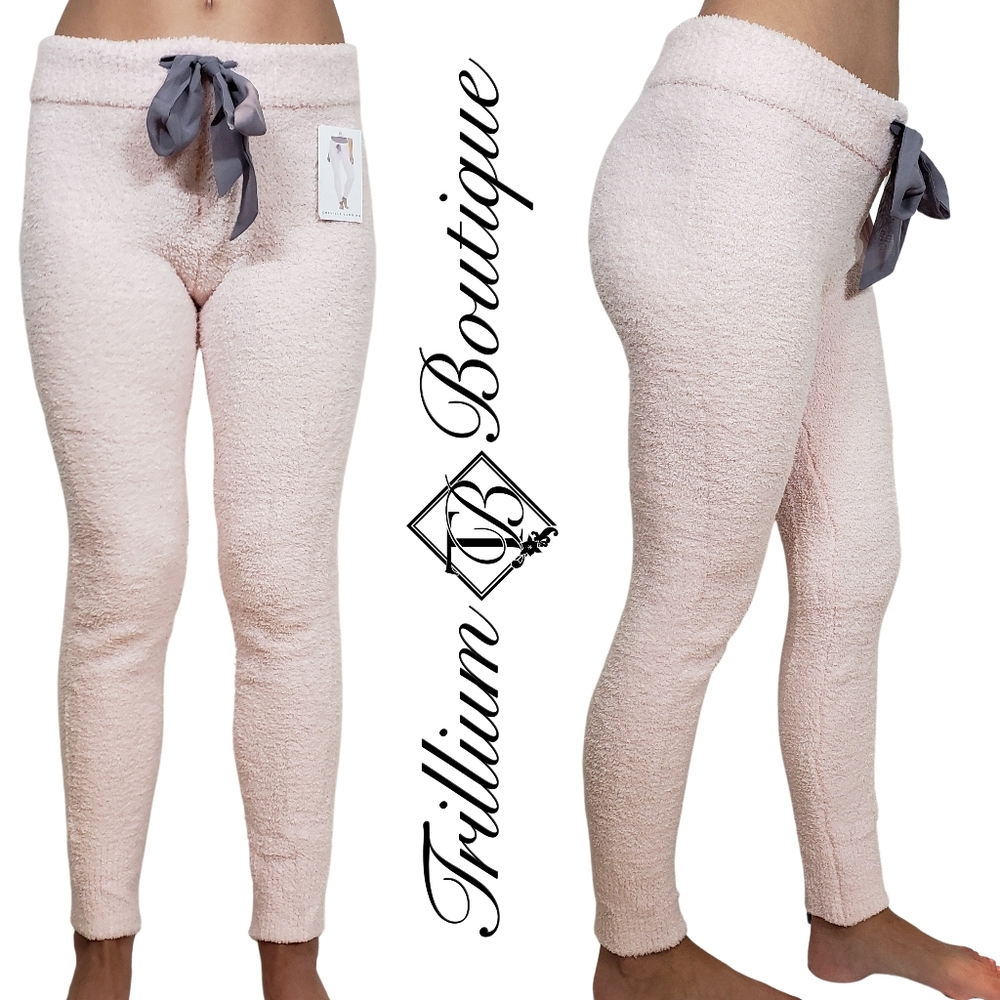 Honeydew Women's Light Pink Glisten Chenille Leggings Loungewear Cozy NWT